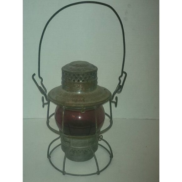 Antique Adlake Kero Red Globe 1921-1923 2-32 Railroad Lamp Light Train Lantern - Picture 1 of 4
